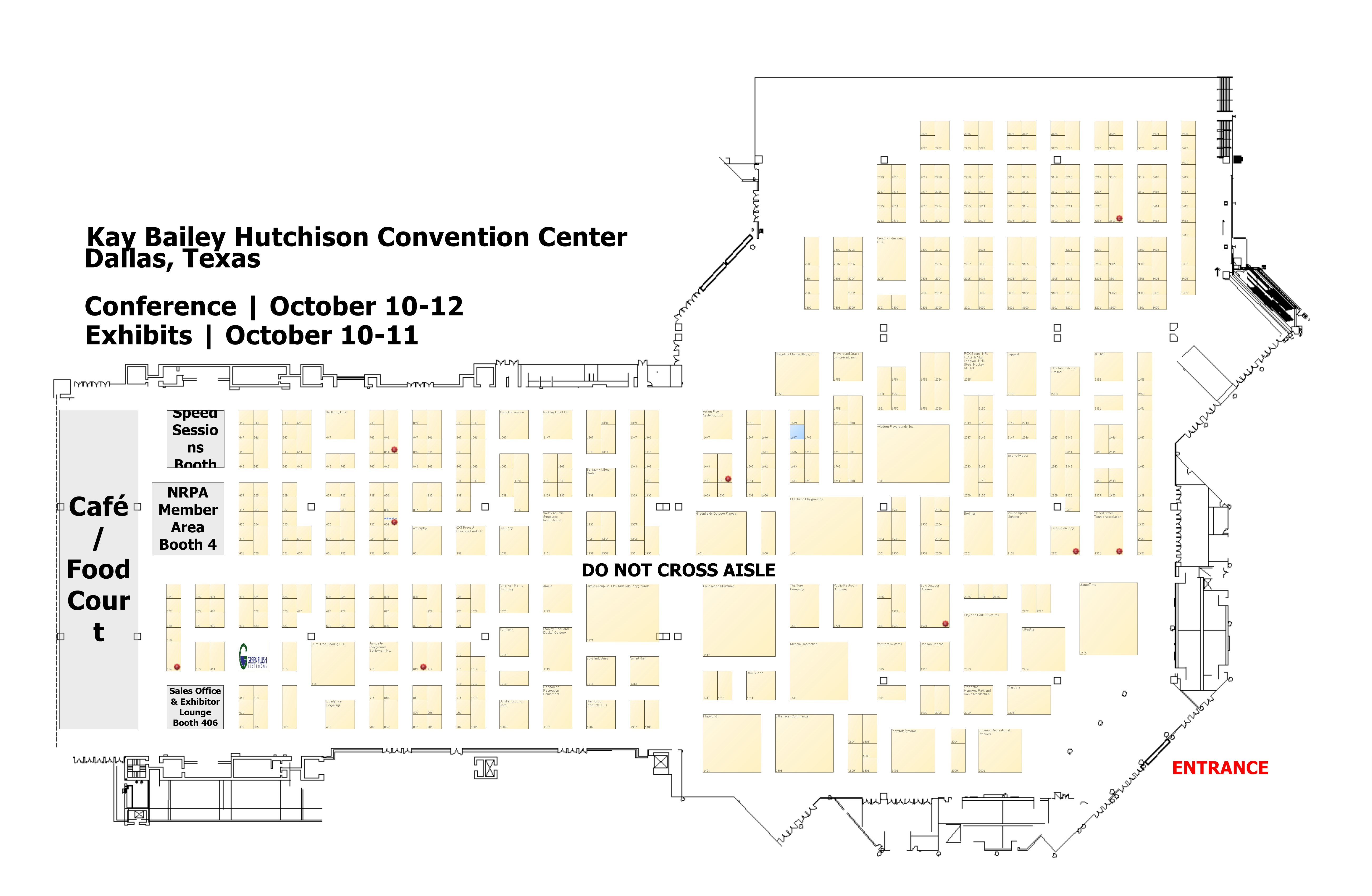 2023 NRPA Annual Conference Interactive HTML Floorplan Halls C, D, E